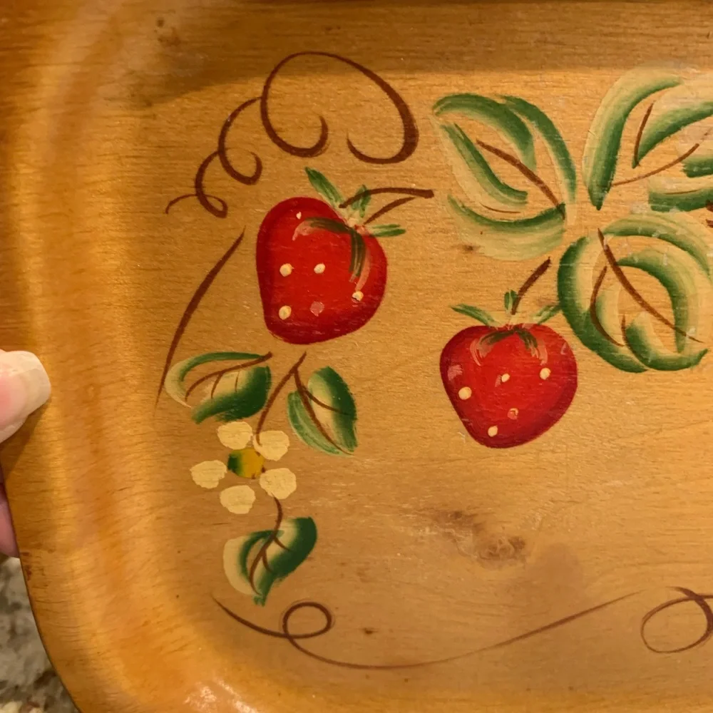 Vintage SILVA Painted Wood tray made in Sweden